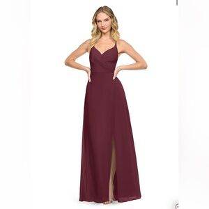 Azazie Davis Dress in Burgundy — Size A12 — Wedding, Bridesmaid, Formal